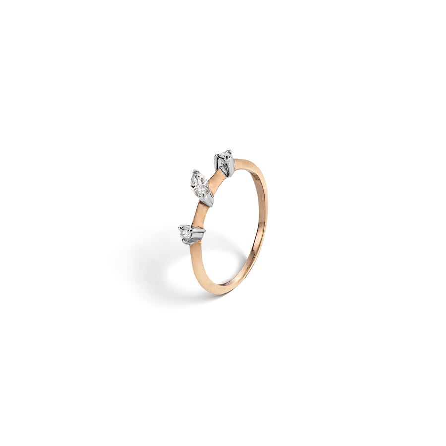 Anello 'Balance' oro rosa con marquise BALANCE | AN 9R1MQ 2TO CT 0,09+0,05+0,03